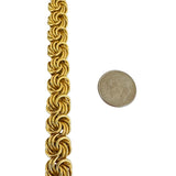 18k Yellow Gold 43.5g Vintage Heavy 10mm Swirl Link Necklace Italy 18"