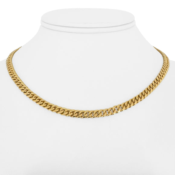 18k Yellow Gold 26.3g Solid Heavy 4.5mm Curb Link Chain Necklace 15.5