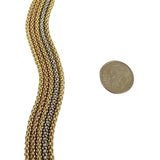 18k Yellow White and Rose Gold 49.5g Multi Strand Popcorn Necklace Italy 18"