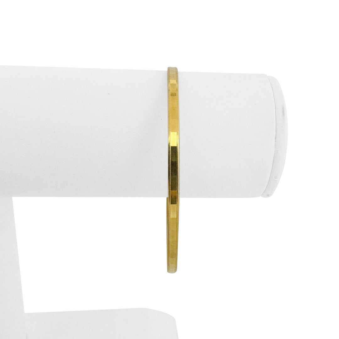 18k Yellow Gold 11.6g Solid Beveled 3mm Vintage Bangle Bracelet 8"