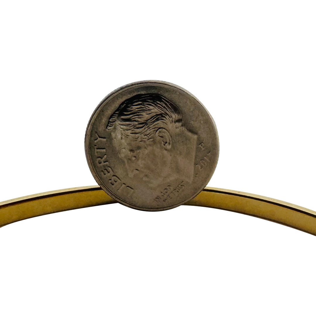 18k Yellow Gold 11.6g Solid Beveled 3mm Vintage Bangle Bracelet 8"