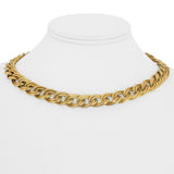 18k Yellow Gold 32g Vintage 10mm Fancy Double Curb Link Necklace Italy 16.5"