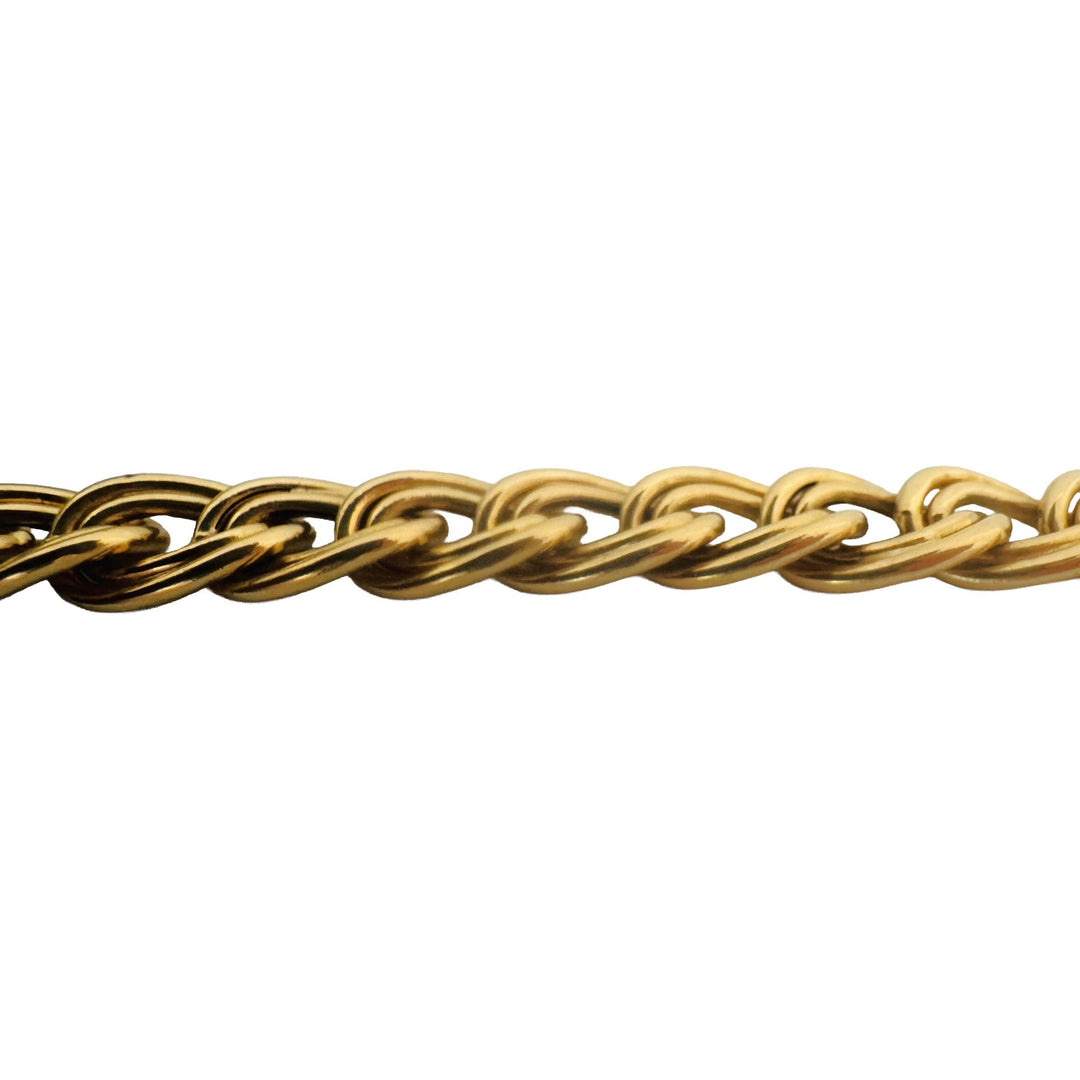 18k Yellow Gold 32g Vintage 10mm Fancy Double Curb Link Necklace Italy 16.5"