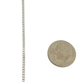 18k White Gold 4.7g Thin Light Diamond Cut Box Link Chain Necklace 19.5"