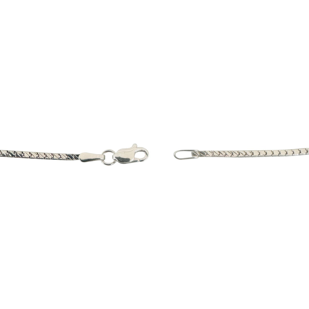 18k White Gold 4.7g Thin Light Diamond Cut Box Link Chain Necklace 19.5"