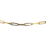 18k Yellow Gold 21.8g Ball and Bar Station Paperclip Link Necklace Italy 27"