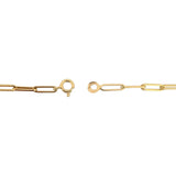 18k Yellow Gold 21.8g Ball and Bar Station Paperclip Link Necklace Italy 27"