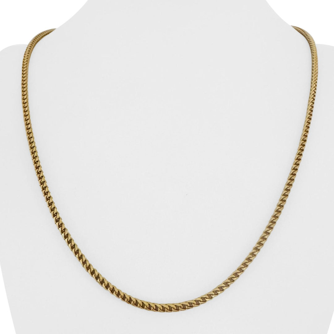 18k Yellow Gold 25.9g Solid 2.5mm Squared Franco Link Chain Necklace Italy 22"