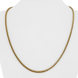 18k Yellow Gold 25.9g Solid 2.5mm Squared Franco Link Chain Necklace Italy 22"