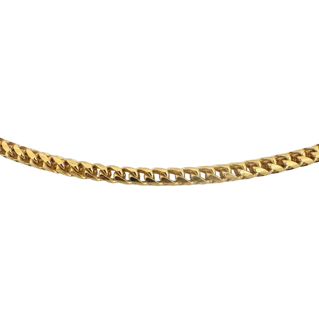 18k Yellow Gold 25.9g Solid 2.5mm Squared Franco Link Chain Necklace Italy 22"