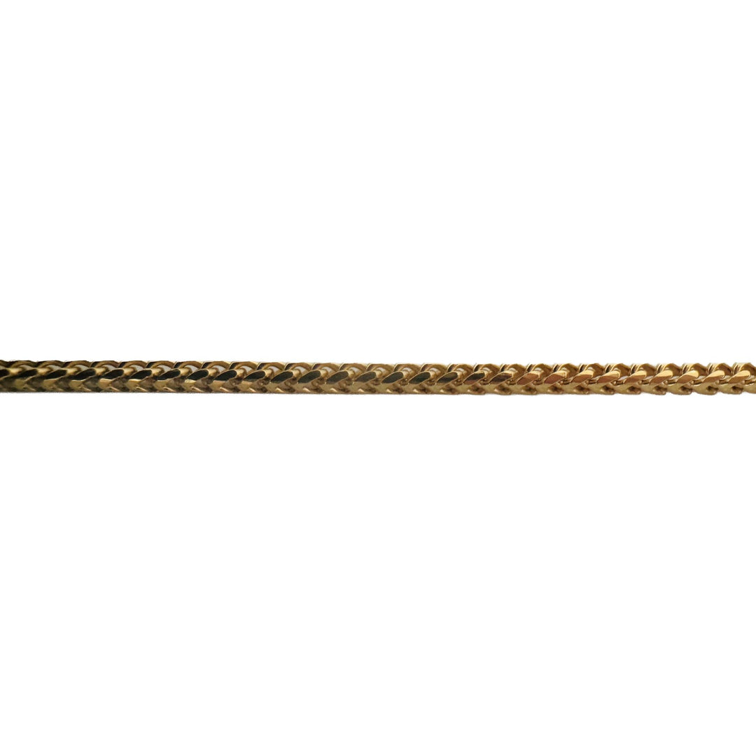 18k Yellow Gold 25.9g Solid 2.5mm Squared Franco Link Chain Necklace Italy 22"