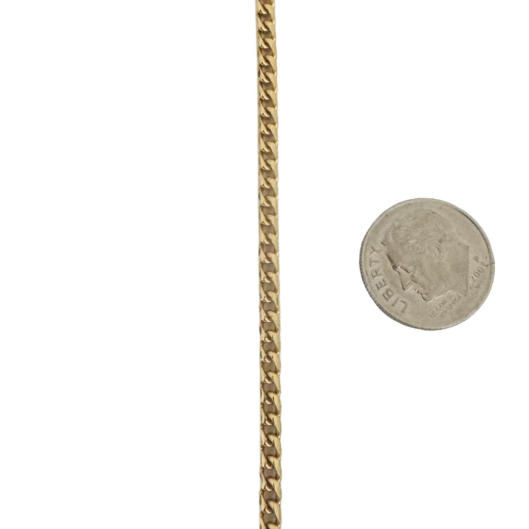 18k Yellow Gold 25.9g Solid 2.5mm Squared Franco Link Chain Necklace Italy 22"