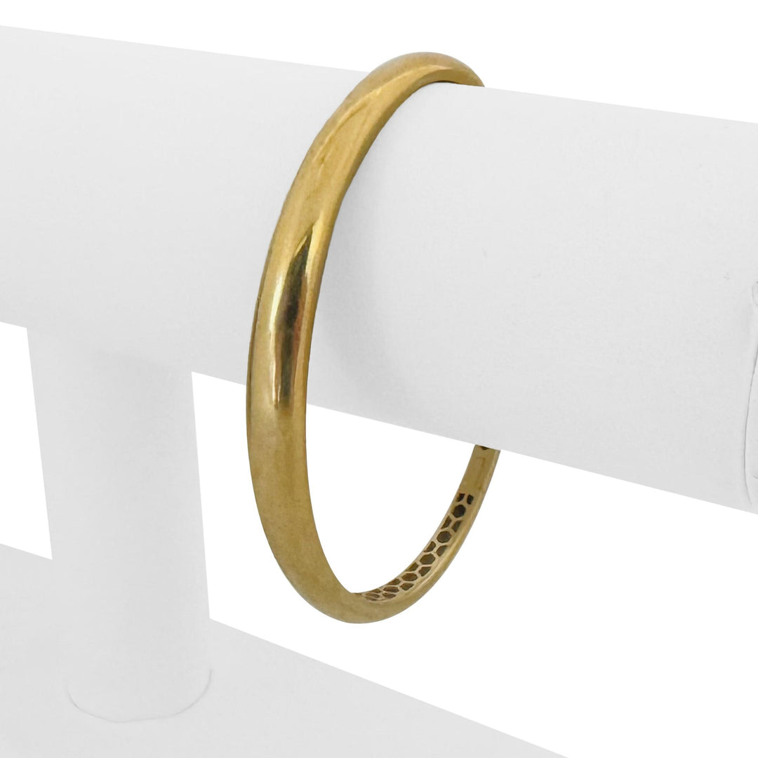 18k Yellow Gold 15g Vintage Polished Graduated Bangle Bracelet Italy 7.5"