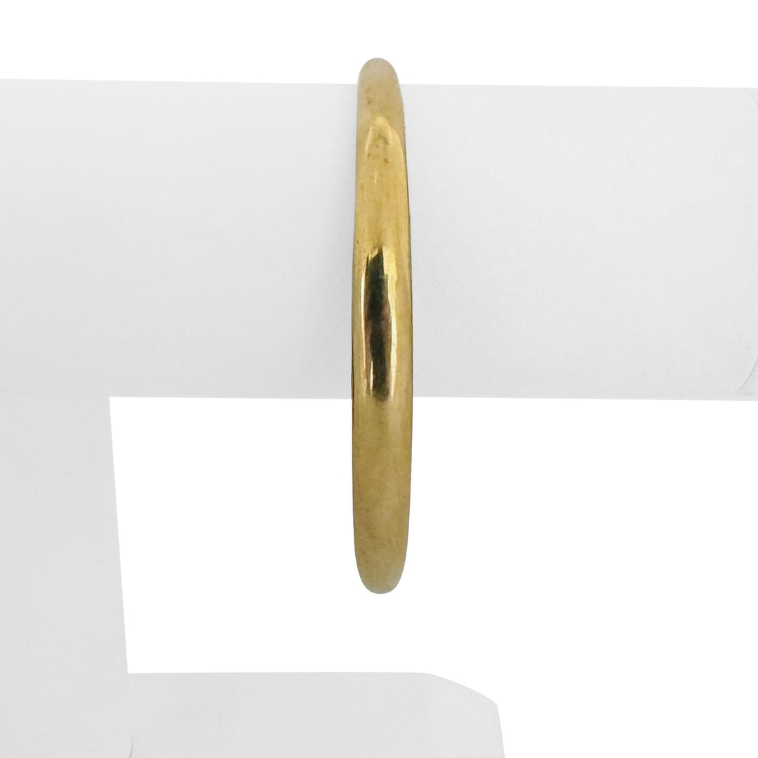18k Yellow Gold 15g Vintage Polished Graduated Bangle Bracelet Italy 7.5"