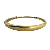 18k Yellow Gold 15g Vintage Polished Graduated Bangle Bracelet Italy 7.5"