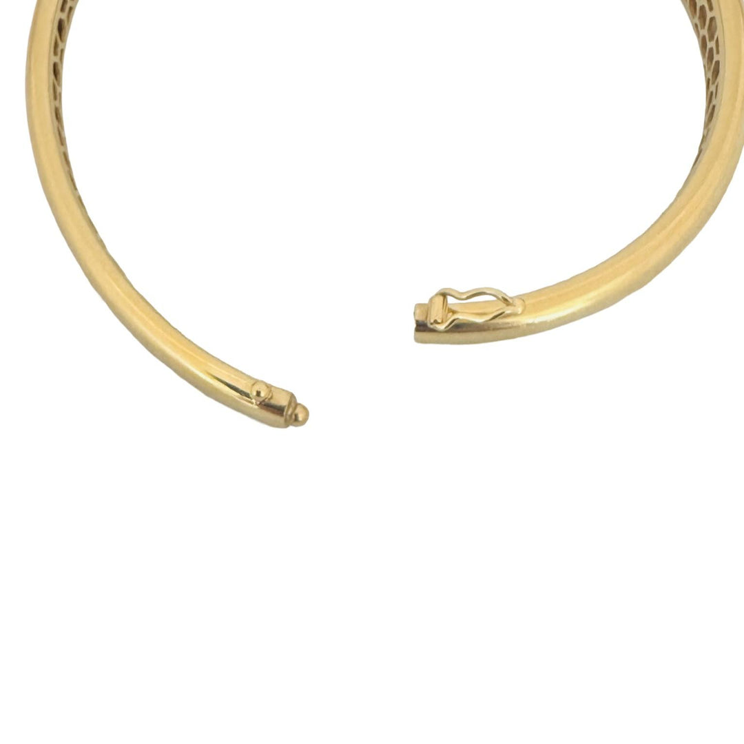18k Yellow Gold 15g Vintage Polished Graduated Bangle Bracelet Italy 7.5"