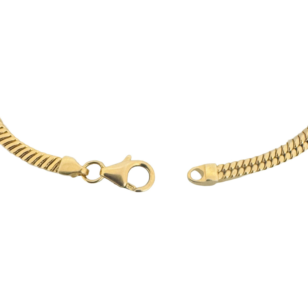 18k Yellow Gold 8.9g Ladies Vintage Squared Link Bracelet Italy 7.25"