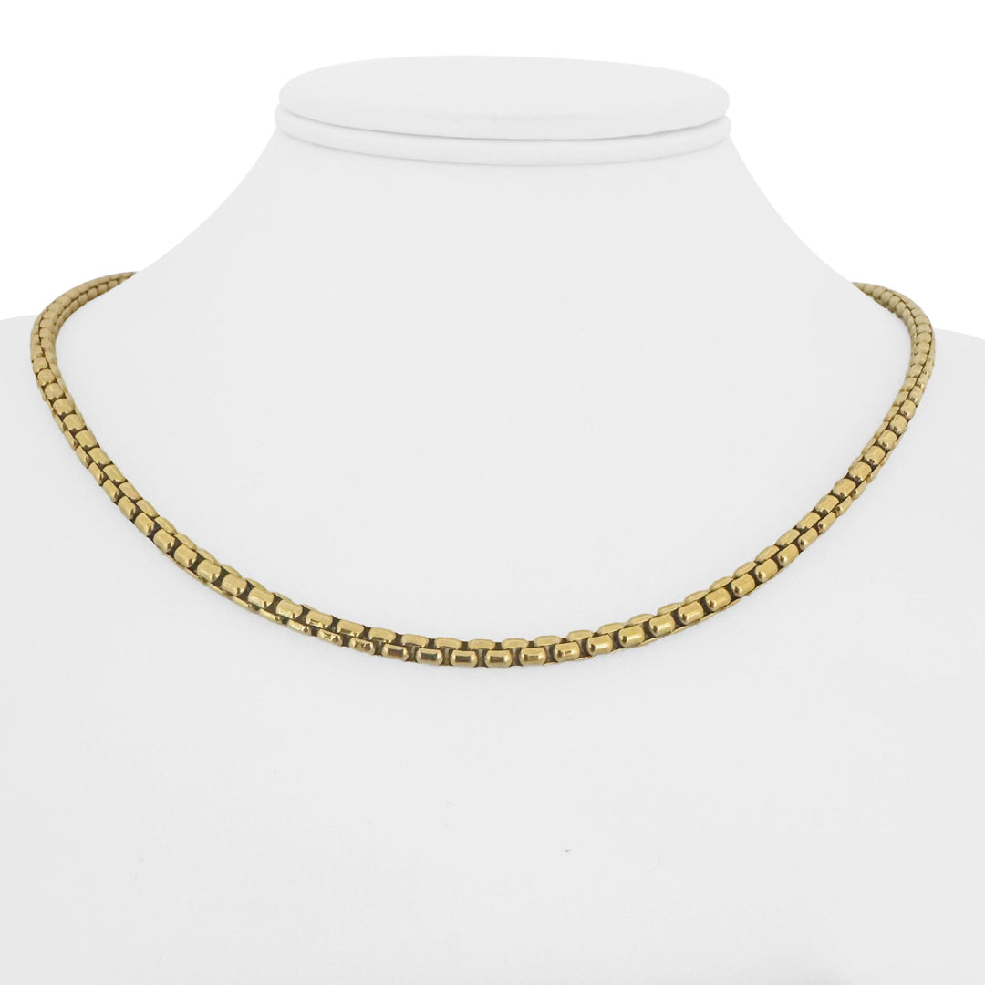 David Yurman 18k Yellow Gold 45g Solid Heavy Box Link Chain Necklace 18"