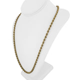 18k Yellow Gold 21.6g Hollow Vintage 4.5mm Rope Chain Necklace Italy 26"