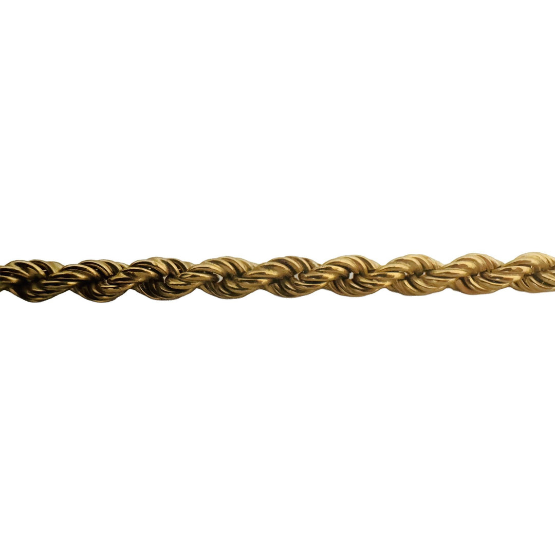 18k Yellow Gold 21.6g Hollow Vintage 4.5mm Rope Chain Necklace Italy 26"