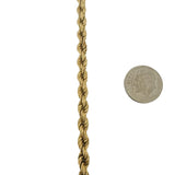 18k Yellow Gold 21.6g Hollow Vintage 4.5mm Rope Chain Necklace Italy 26"