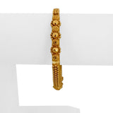 22k Yellow Gold 14.9g Solid Beaded Vintage Slip On Bangle Bracelet 7"