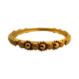 22k Yellow Gold 14.9g Solid Beaded Vintage Slip On Bangle Bracelet 7"