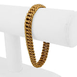 14k Yellow Gold 19g Vintage Diamond Cut 10mm Twisted Curb Link Bracelet Italy 8"