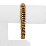 14k Yellow Gold 19g Vintage Diamond Cut 10mm Twisted Curb Link Bracelet Italy 8"