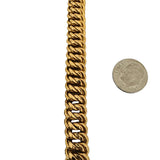 14k Yellow Gold 19g Vintage Diamond Cut 10mm Twisted Curb Link Bracelet Italy 8"