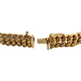 14k Yellow Gold 19g Vintage Diamond Cut 10mm Twisted Curb Link Bracelet Italy 8"