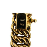 14k Yellow Gold 19g Vintage Diamond Cut 10mm Twisted Curb Link Bracelet Italy 8"