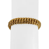 14k Yellow Gold 19g Vintage Diamond Cut 10mm Twisted Curb Link Bracelet Italy 8"