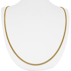 18k Yellow Gold 11.8g Solid UnoAErre 2.2mm Curb Link Chain Necklace Italy 25"