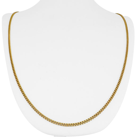 18k Yellow Gold 11.8g Solid UnoAErre 2.2mm Curb Link Chain Necklace Italy 25