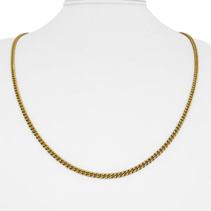 18k Yellow Gold 7.4g Hollow Light 2.8mm Curb Link Chain Necklace 23"