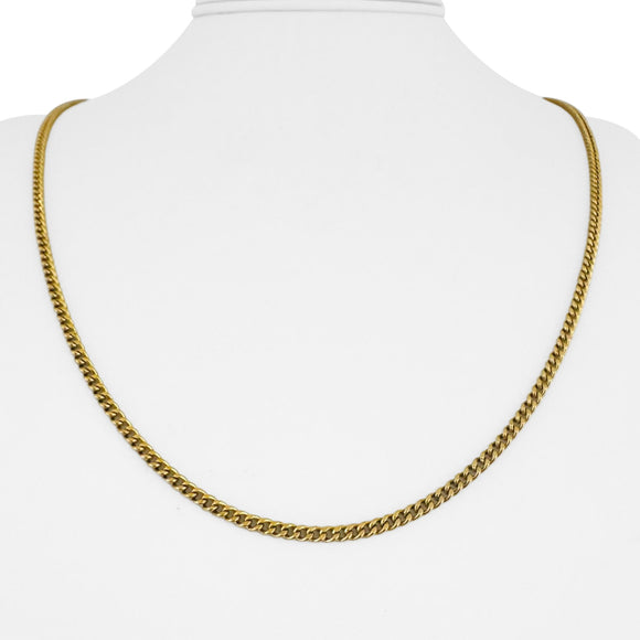 18k Yellow Gold 7.4g Hollow Light 2.8mm Curb Link Chain Necklace 23