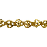 18k Yellow Gold 28g Solid Heavy Unique Abstract Link Bracelet 7.25"