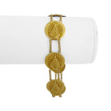 18k Yellow Gold 17.4g Vintage Our Lady of Aparecida Medallion Bracelet 7.25"