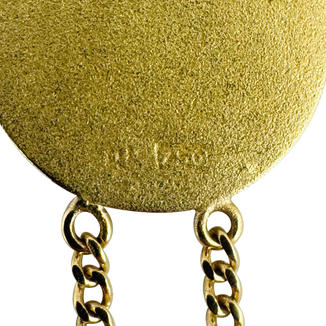 18k Yellow Gold 17.4g Vintage Our Lady of Aparecida Medallion Bracelet 7.25"