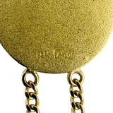 18k Yellow Gold 17.4g Vintage Our Lady of Aparecida Medallion Bracelet 7.25"