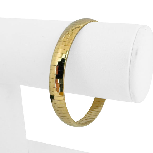 14k Yellow Gold 20.7g Solid Ladies 8mm Omega Link Bracelet Italy 7