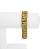 14k Yellow Gold 12.2g Hollow Ladies 14mm Braided Rope Bracelet Peru 7.5"