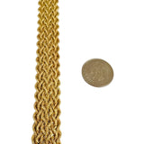14k Yellow Gold 12.2g Hollow Ladies 14mm Braided Rope Bracelet Peru 7.5"