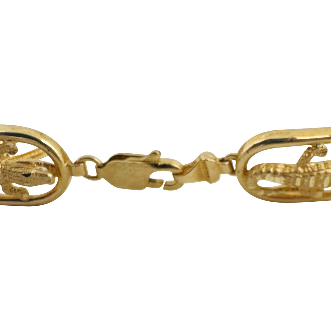 14k Yellow Gold 18.8g Solid Ladies 13mm Alligator Link Bracelet 7.25"