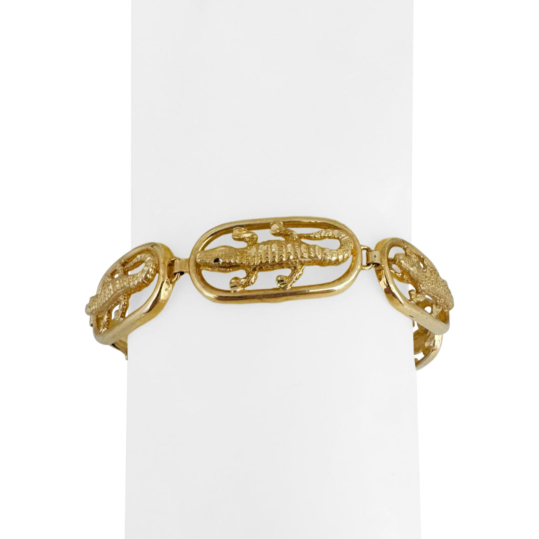 14k Yellow Gold 18.8g Solid Ladies 13mm Alligator Link Bracelet 7.25"