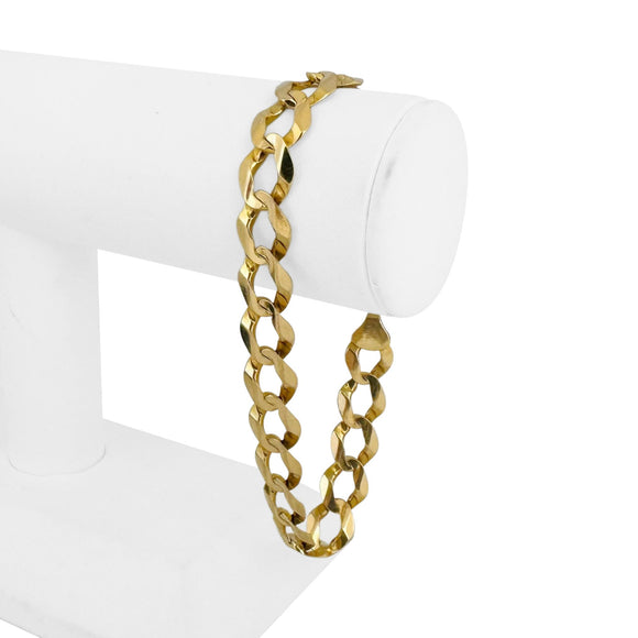 14k Yellow Gold 22.9g Solid Men's 11mm Curb Link Bracelet 9.25