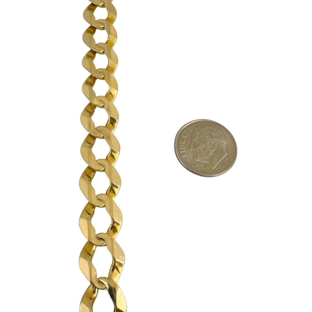 14k Yellow Gold 22.9g Solid Men's 11mm Curb Link Bracelet 9.25"