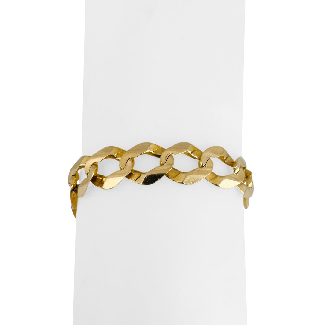 14k Yellow Gold 22.9g Solid Men's 11mm Curb Link Bracelet 9.25"