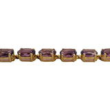 14k Yellow Gold and Amethyst 8g Ladies Link Bracelet 7"
